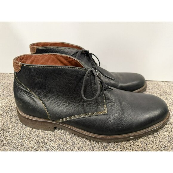 Johnston & Murphy Men's Copeland Chukka Black Leather Boots Size 12 - Picture 1 of 7